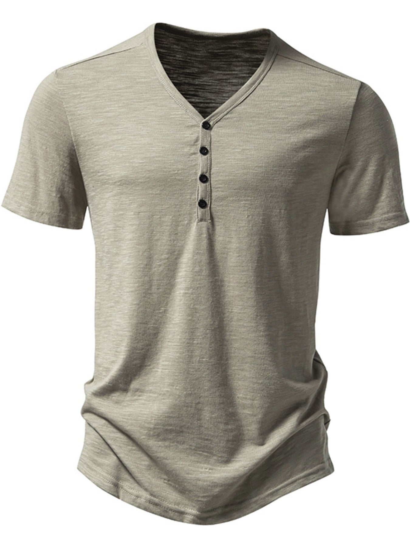 Barevici Crest button tee men’s minimalist casual t shirt white