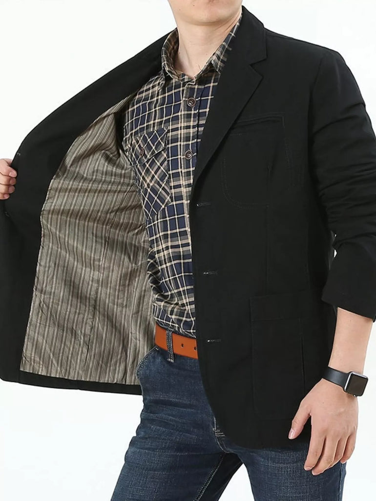 Barevici Sterling blazer men’s plus size casual lapel jacket