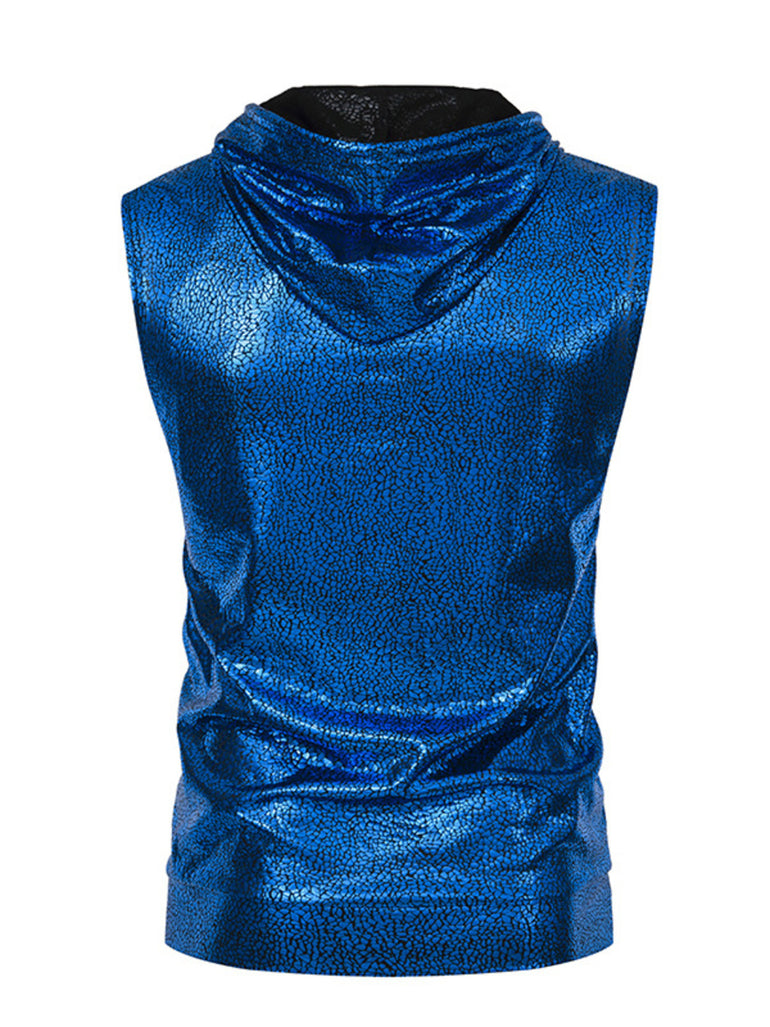 Barevici Pulse sleeveless hoodie men’s minimalist drawstring hooded top blue