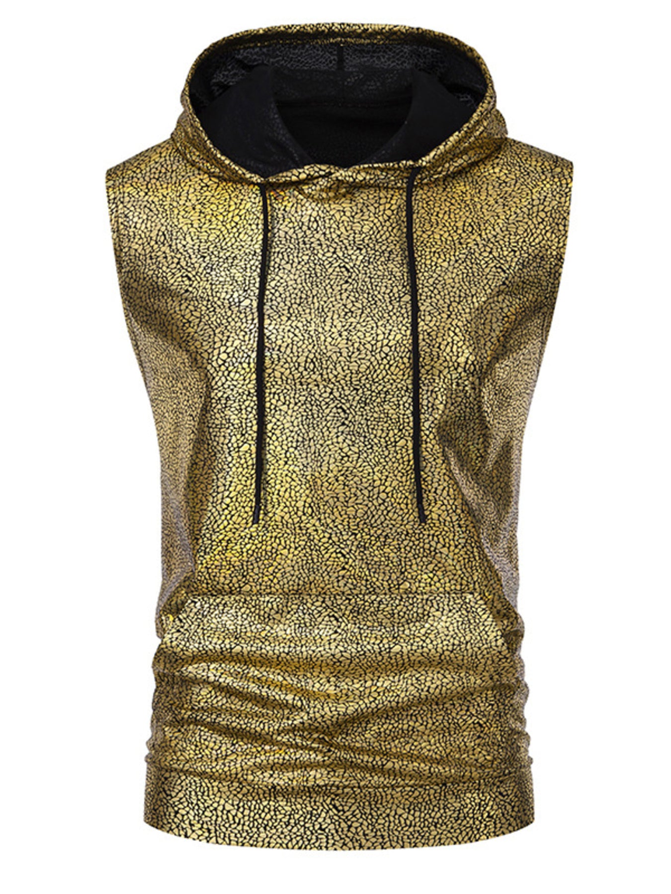 Barevici Pulse sleeveless hoodie men’s minimalist drawstring hooded top gold