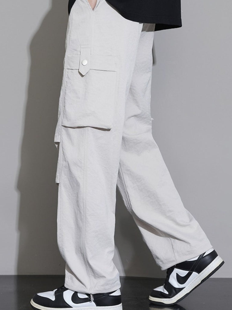 Barevici Transit cargo pants men’s plus size relaxed drawstring trousers white