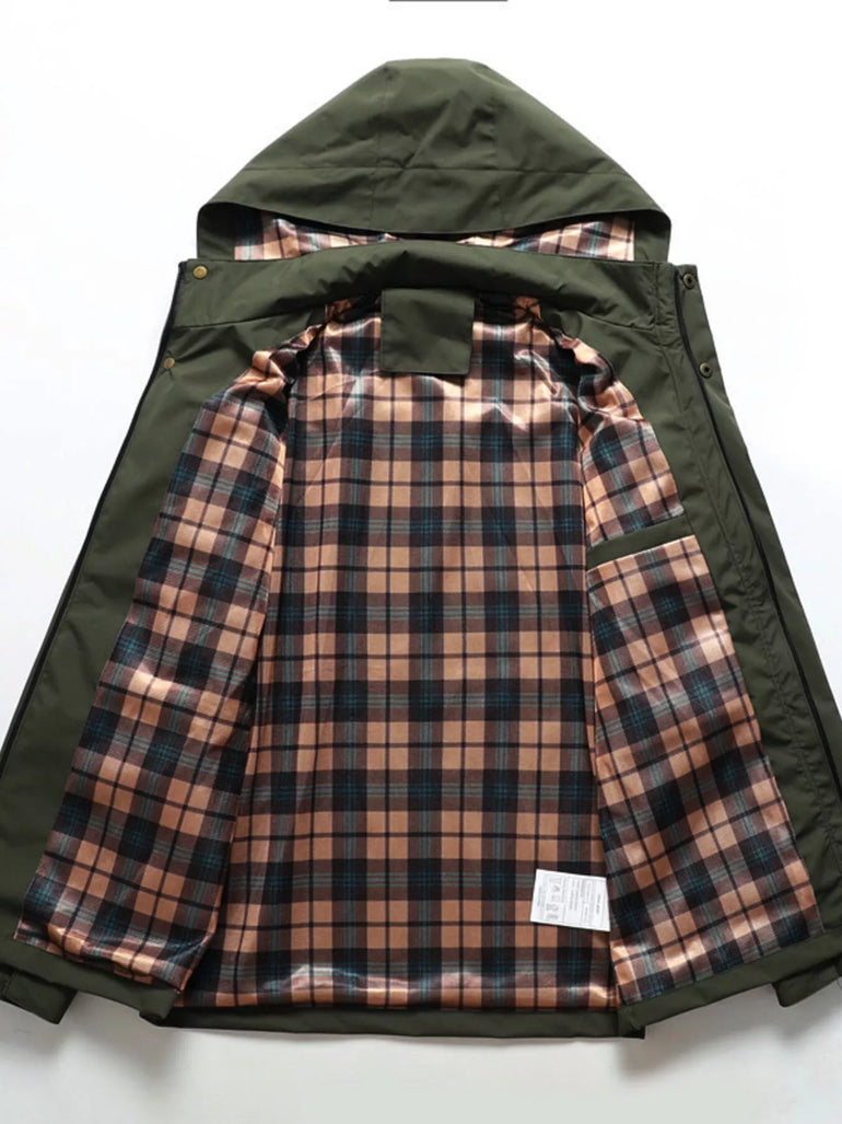Barevici Alpine snap down puffer jacket men’s minimalist plus size winter coat inner lining