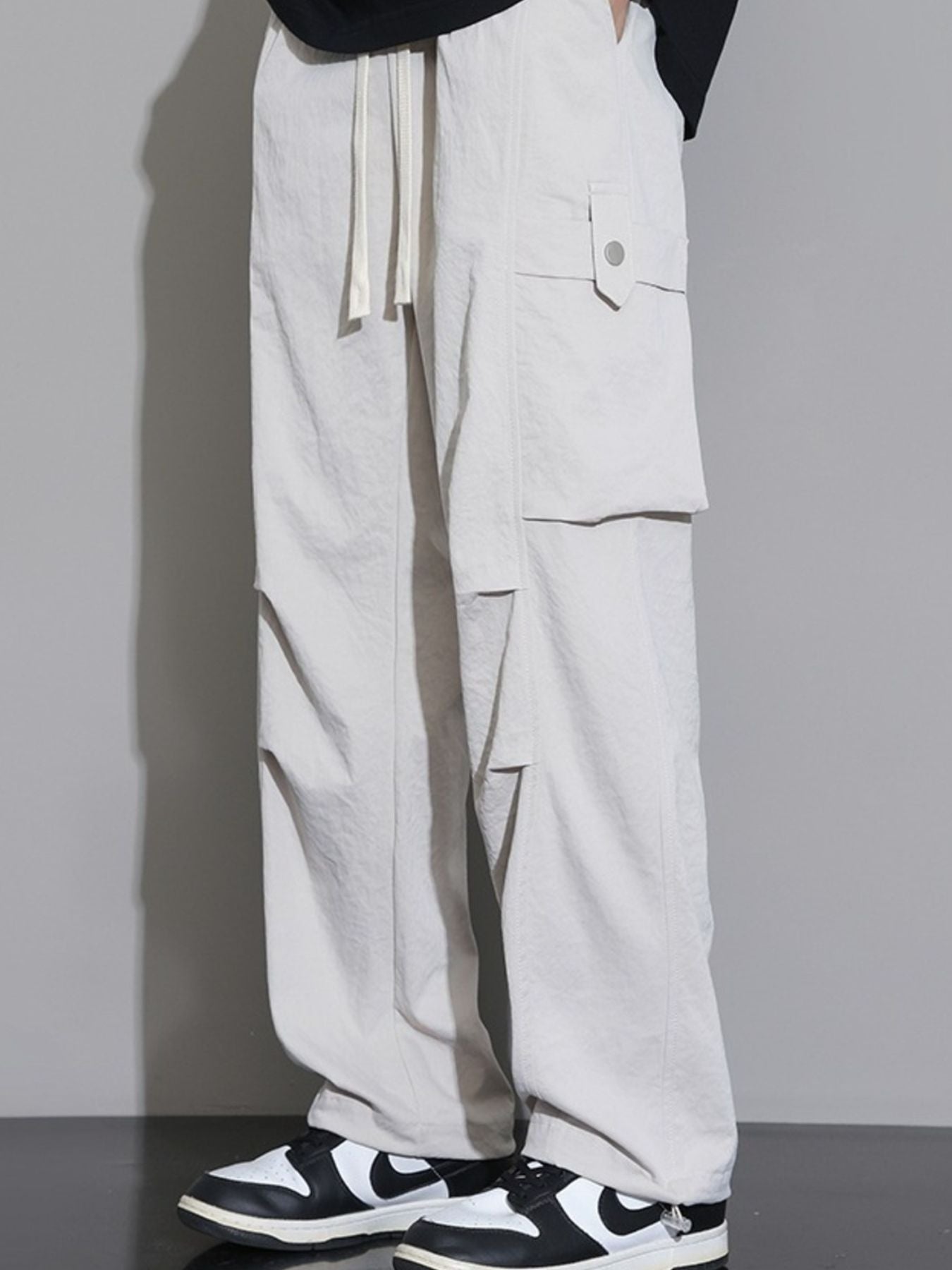 Barevici Transit cargo pants men’s plus size relaxed drawstring trousers white