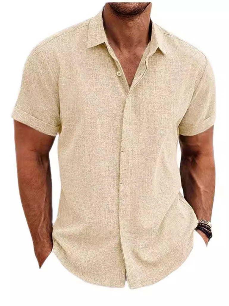 Barevici Cove short sleeve shirt men’s plus size casual button down top