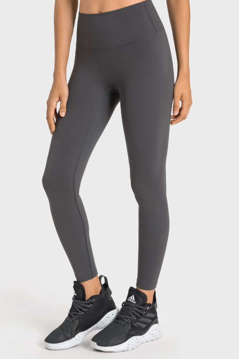 Barevici Millennia wideband yoga leggings women’s high rise sculpting tights in Dark Gray.
