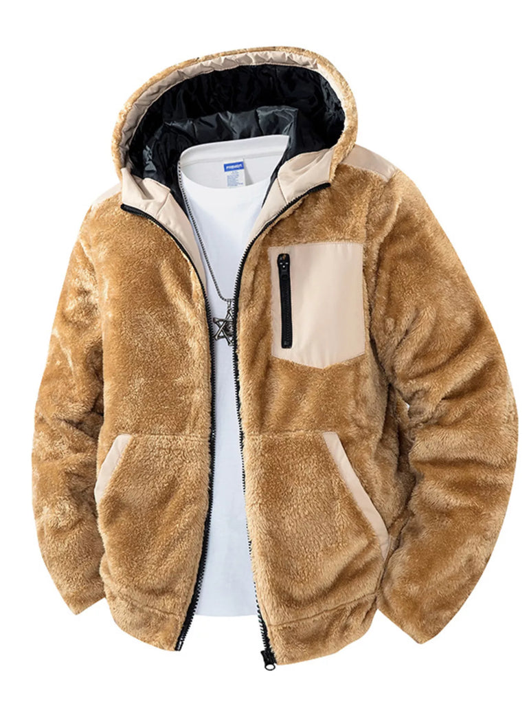 Barevici Summit fleece hooded jacket men’s minimalist zip up layer khaki