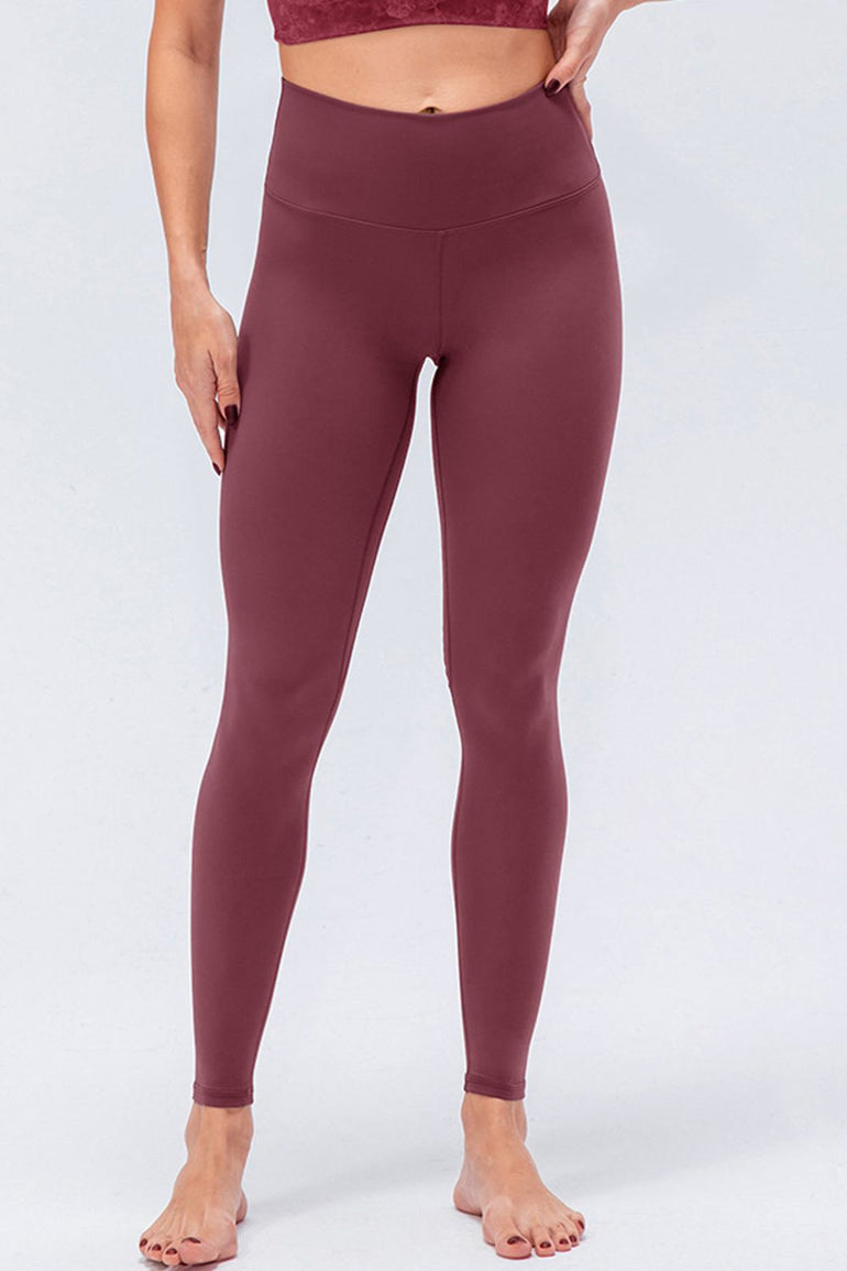 Barevici Axis wideband leggings women’s slim fit high waist active tights in Burgandy.