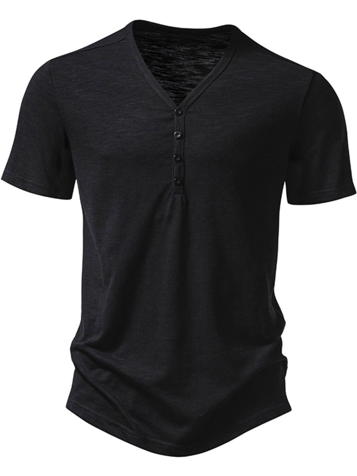 Barevici Crest button tee men’s minimalist casual t shirt