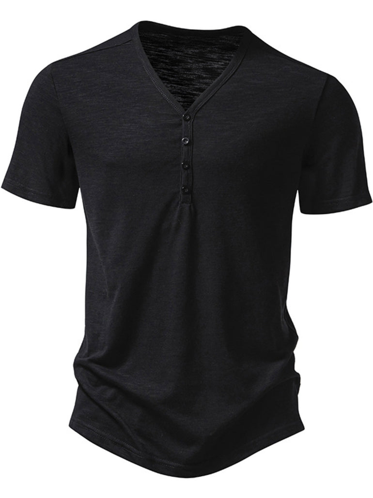 Barevici Crest button tee men’s minimalist casual t shirt