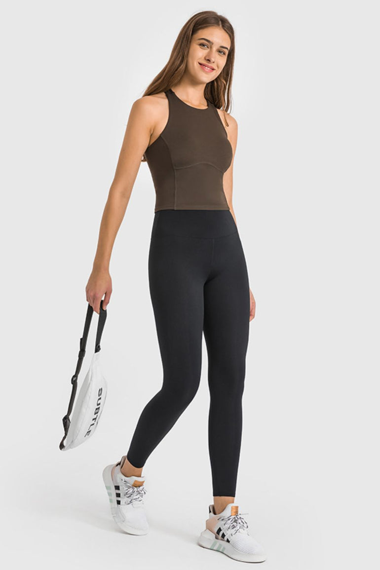 Barevici Millennia high waist yoga leggings women’s ankle length sculpting active tights in Black.