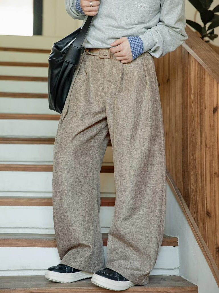 Barevici Drift wide leg pants men’s plus size casual relaxed fit khaki