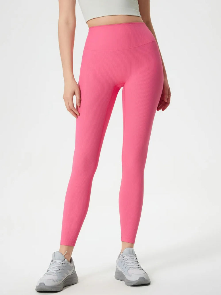 Barevici Millennia high waist leggings women’s sculpting minimalist active tights, pink front view