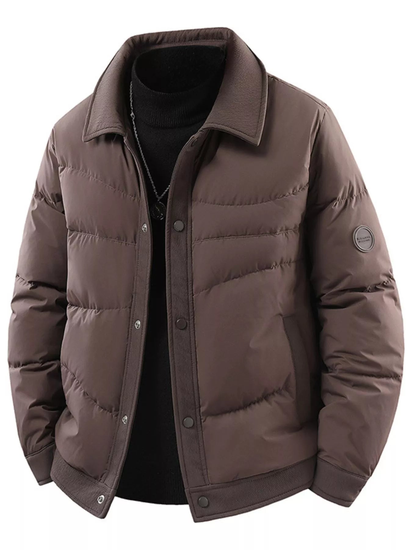 Barevici Oslo snap down puffer jacket men’s minimalist plus size winter coat