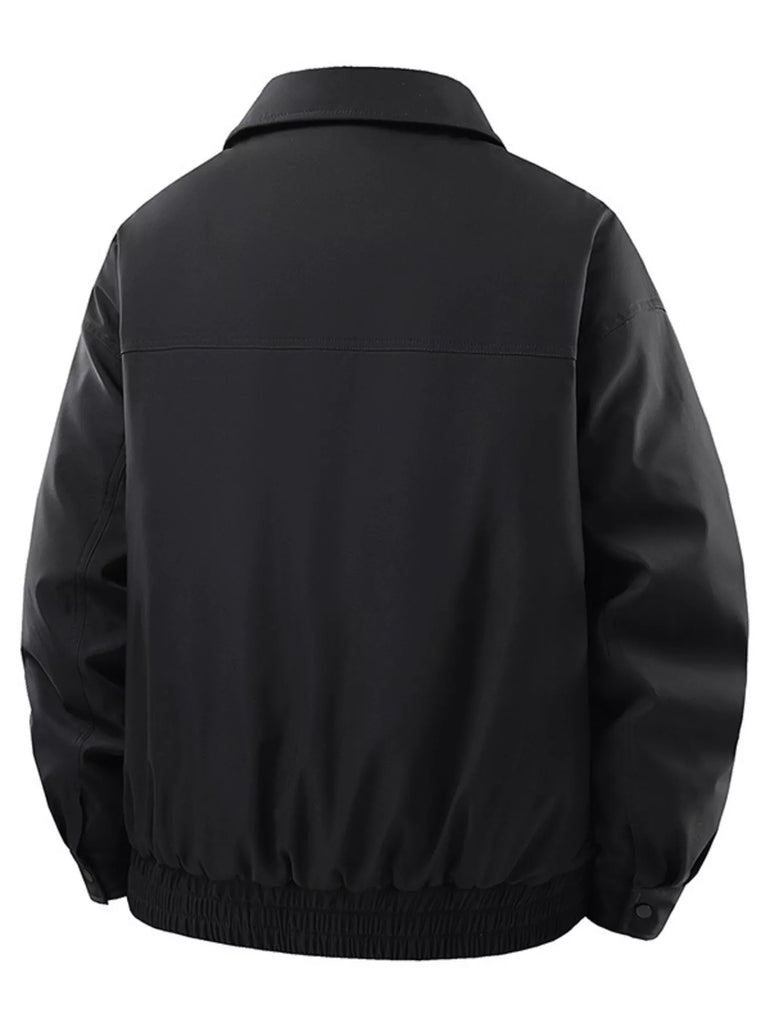 Barevici Axiom Hooded Puffer – men’s hooded padded winter jacket in black back view
