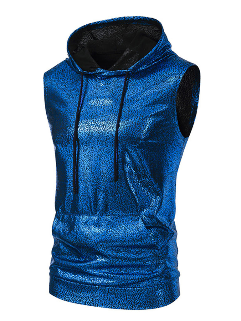 Barevici Pulse sleeveless hoodie men’s minimalist drawstring hooded top blue