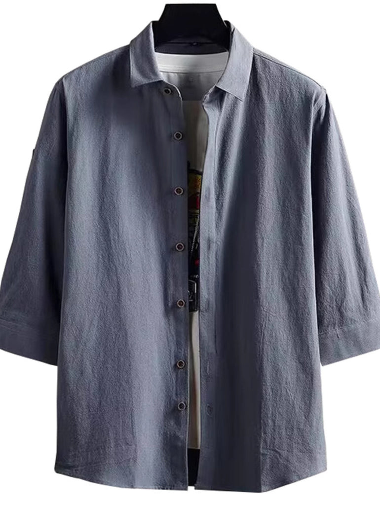 Barevici Dune short sleeve shirt men’s plus size casual button down top