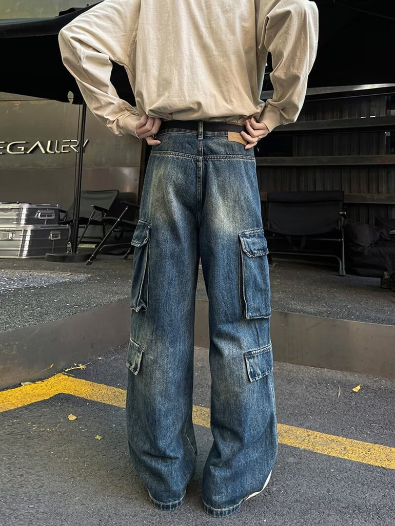 Barevici Terra distressed slim fit jeans men’s full size casual denim back view