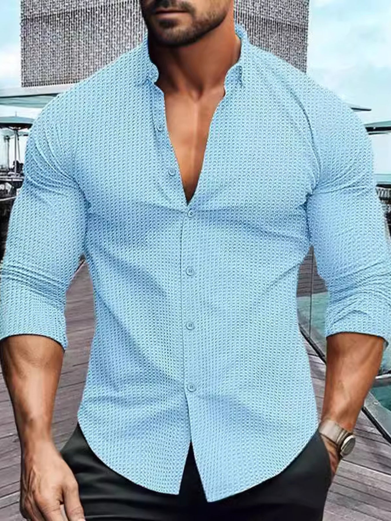Barevici Lisbon short sleeve shirt men’s plus size casual button down top