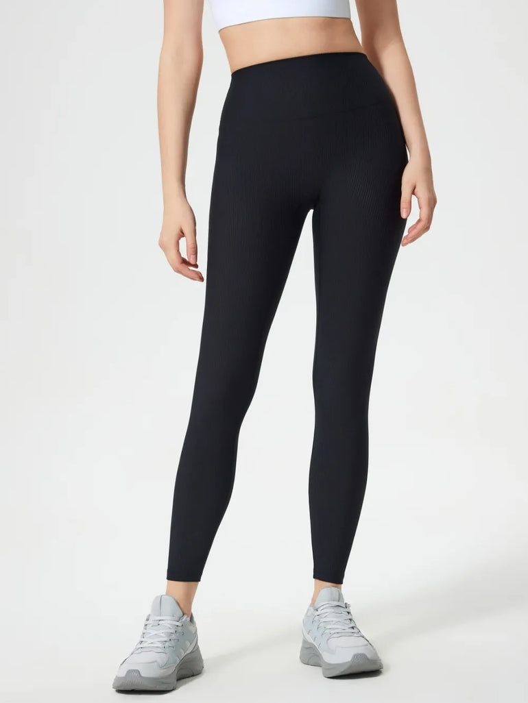 Barevici Millennia high waist leggings women’s sculpting minimalist active tights, black front vew