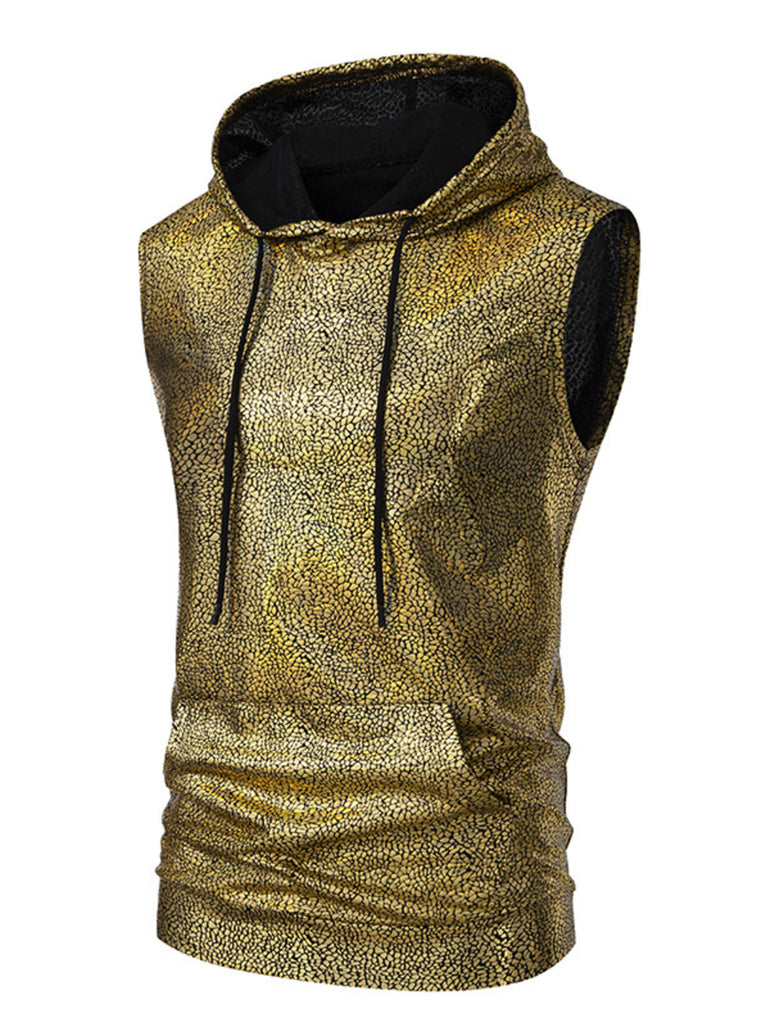 Barevici Pulse sleeveless hoodie men’s minimalist drawstring hooded top gold
