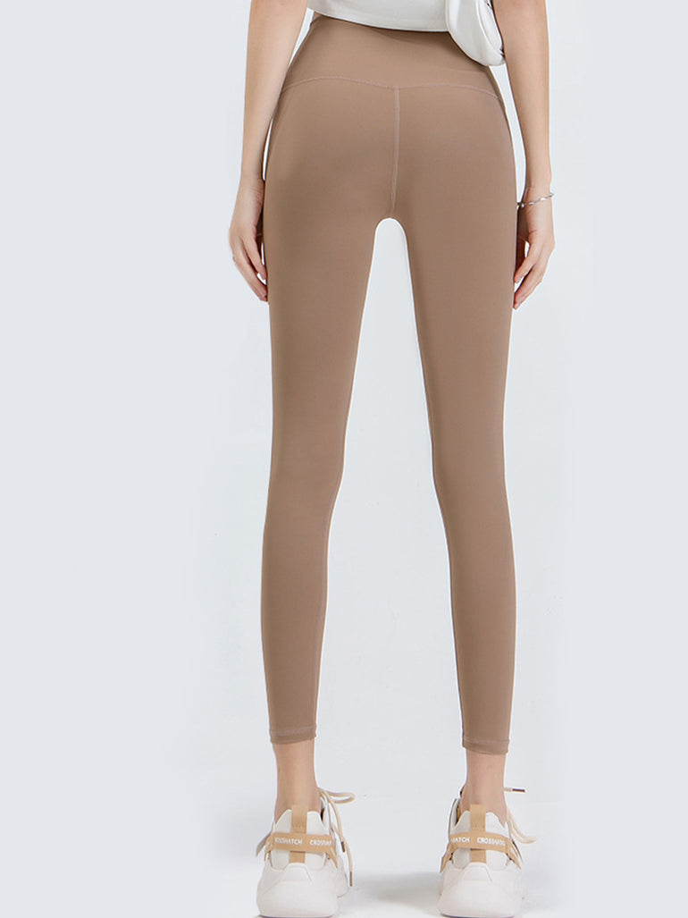 Barevici Contour wideband leggings women’s sculpting high waist sports tights in Mocha, back view