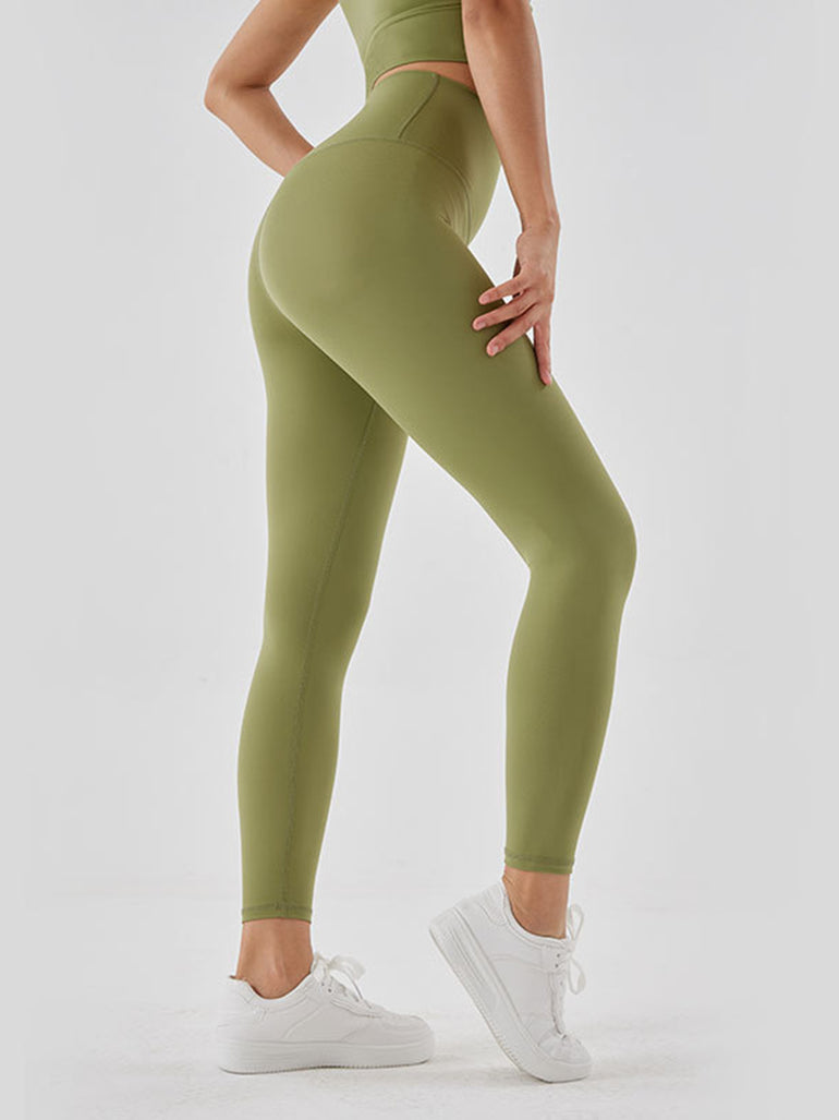 Barevici Contour wideband leggings women’s sculpting high waist sports tights in Matcha Green