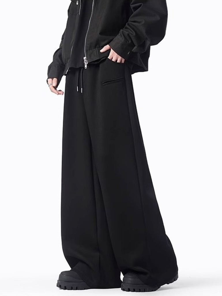 Barevici Flow wide leg sweatpants men’s plus size casual relaxed joggers black