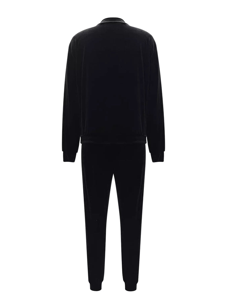 Barevici Axis zip lounge set women’s black long sleeve top and pants minimalist co ord set back view