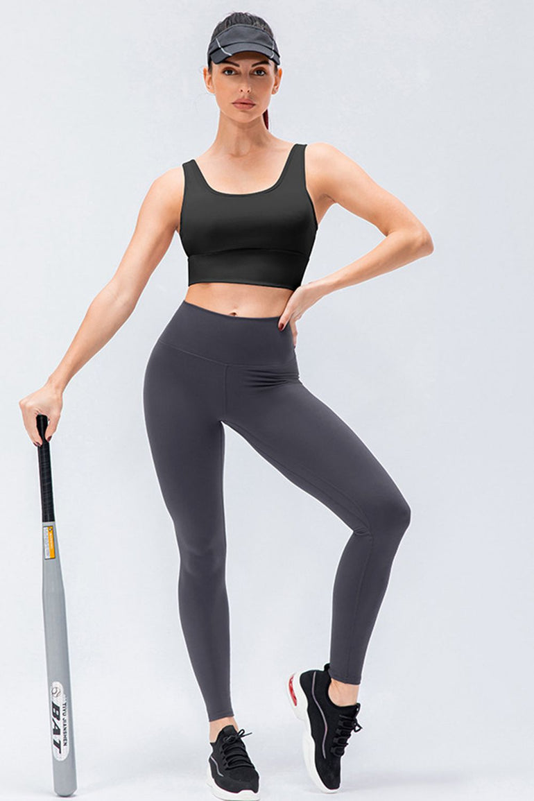 Barevici Axis wideband leggings women’s slim fit high waist active tights in Dark Gray.