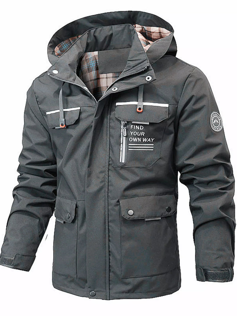 Barevici Alpine snap down puffer jacket men’s minimalist plus size winter coat grey