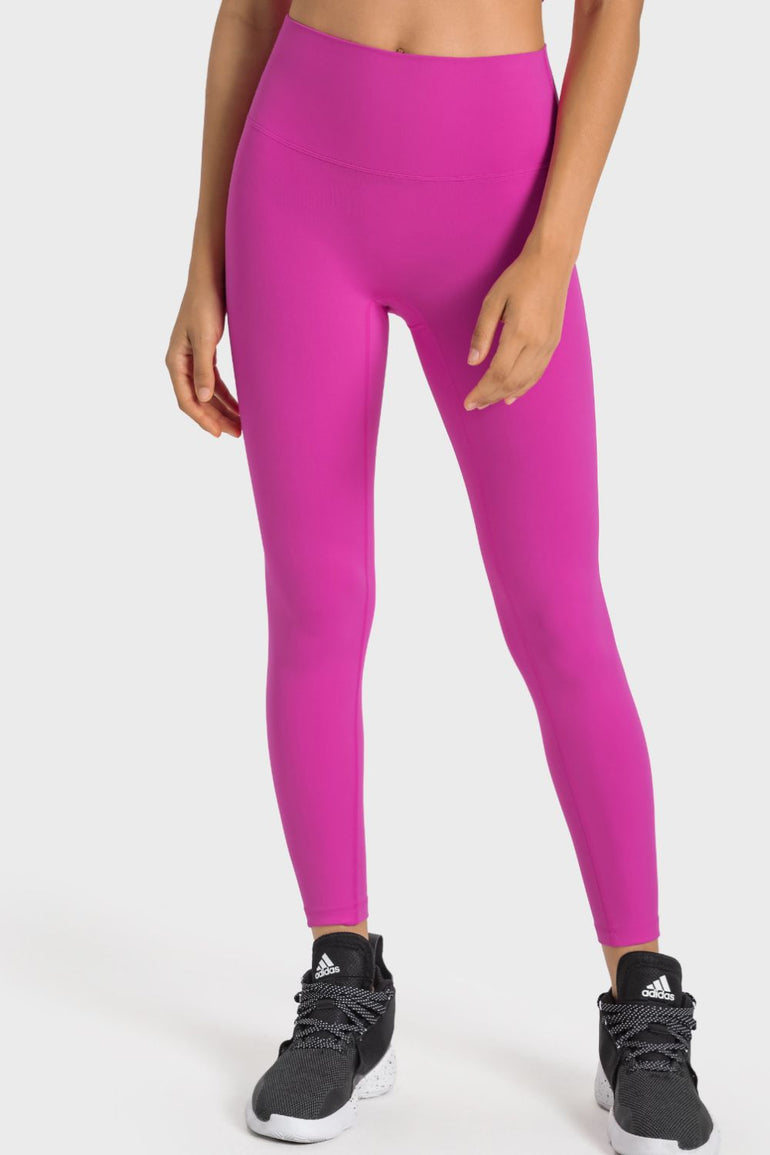 Barevici Millennia wideband yoga leggings women’s high rise sculpting tights in Hot Pink.