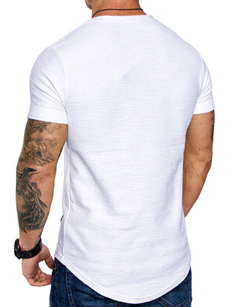 Barevici Linea slim tee men’s minimalist crew neck t shirt white back view