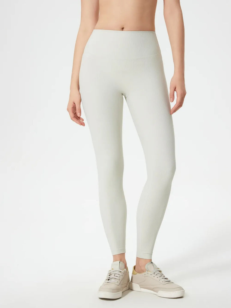 Barevici Millennia high waist leggings women’s sculpting minimalist active tights, white front view