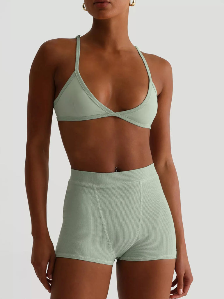 Barevici seamless bra high waist shorts active set women's sculpting athleisure outfit (front)
