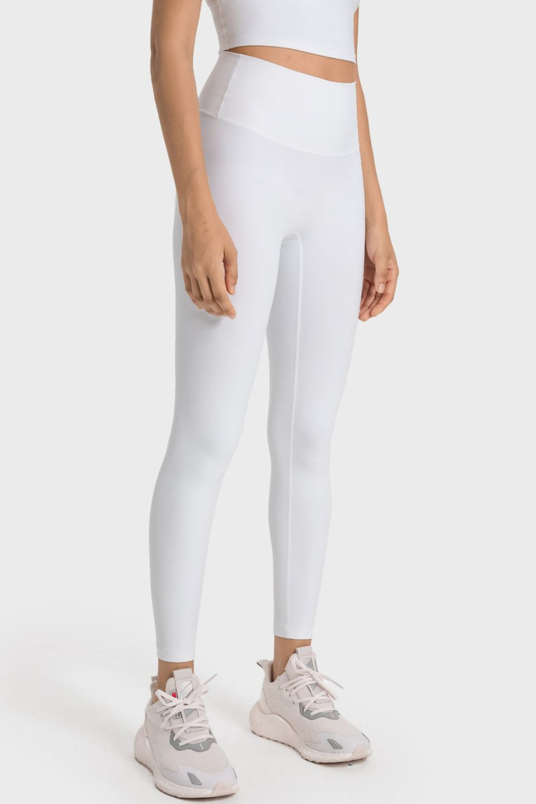 Barevici Millennia wideband yoga leggings women’s high rise sculpting tights in white.