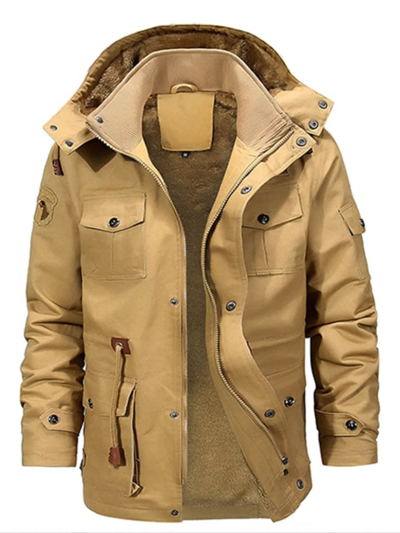 Barevici Terra fleece lined jacket men’s minimalist cozy zip up beige