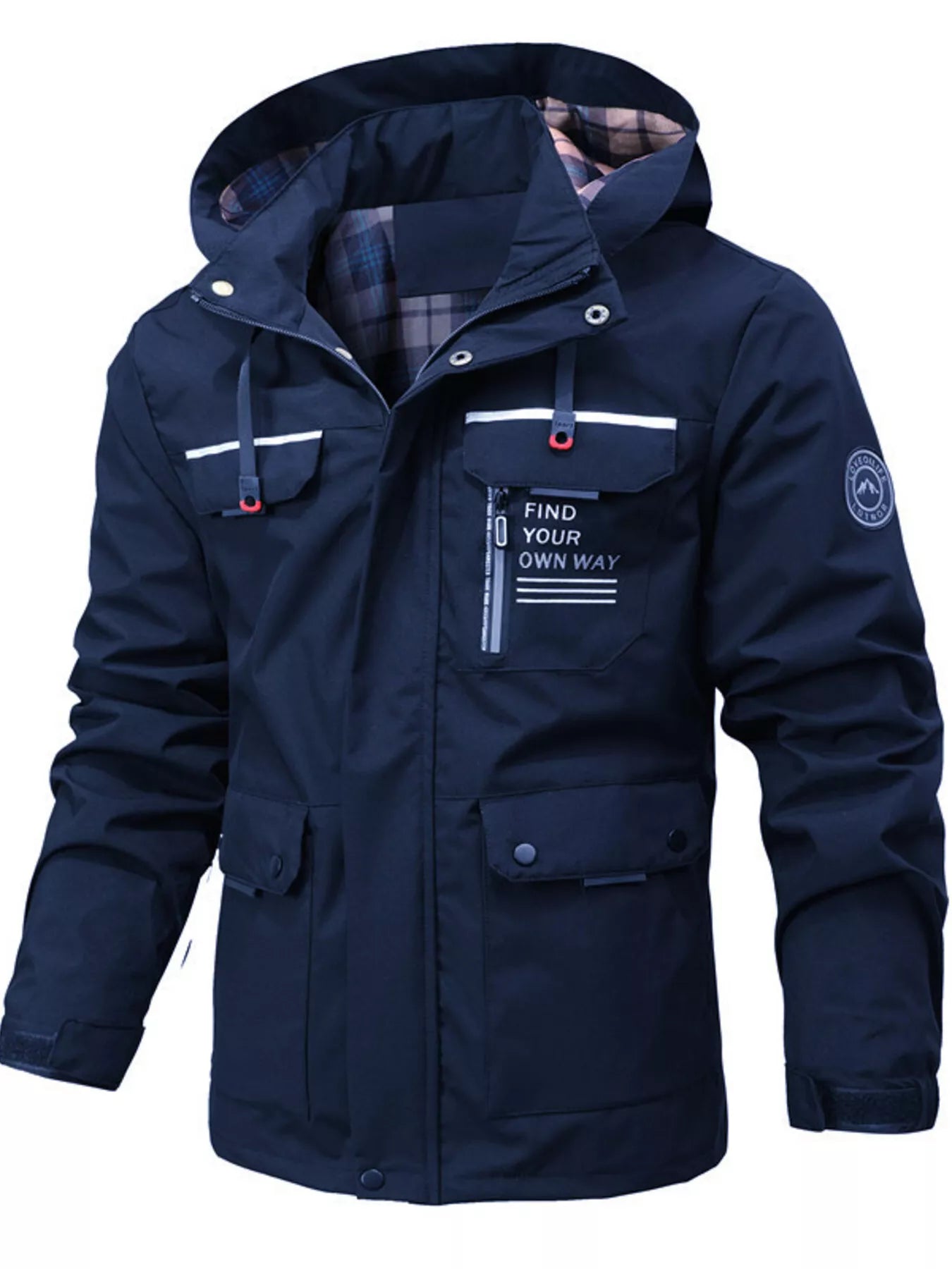 Barevici Alpine snap down puffer jacket men’s minimalist plus size winter coat navy