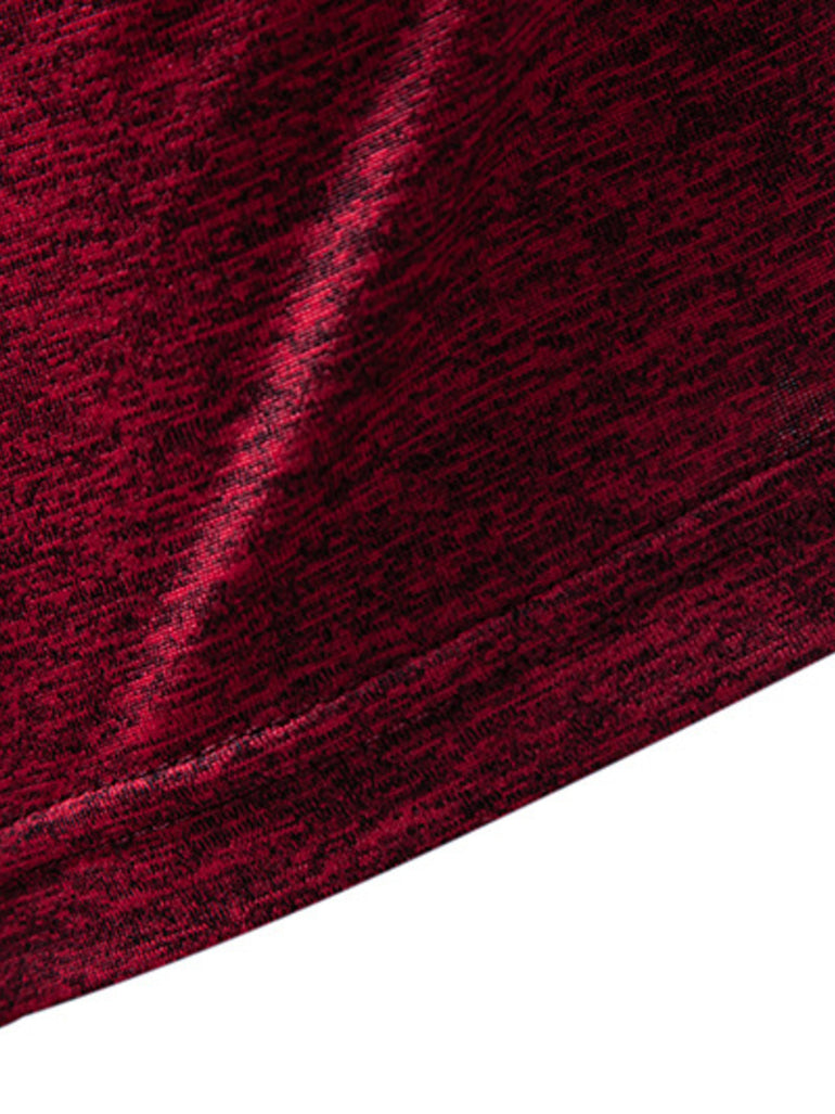 Barevici Nova slim tee men’s minimalist short sleeve t shirt burgandy material close up
