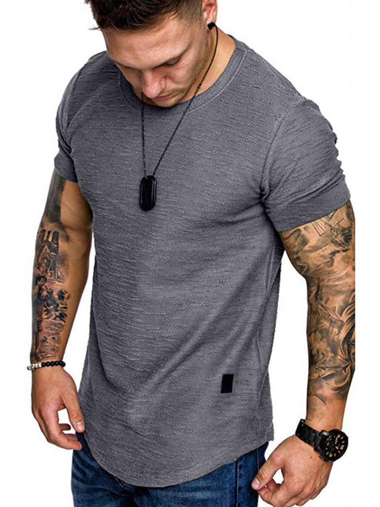 Barevici Linea slim tee men’s minimalist crew neck t shirt grey