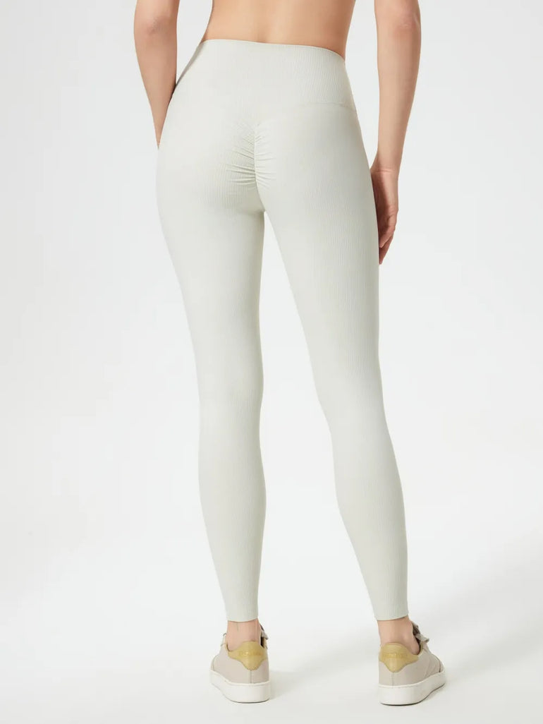 Barevici Millennia high waist leggings women’s sculpting minimalist active tights, white back view