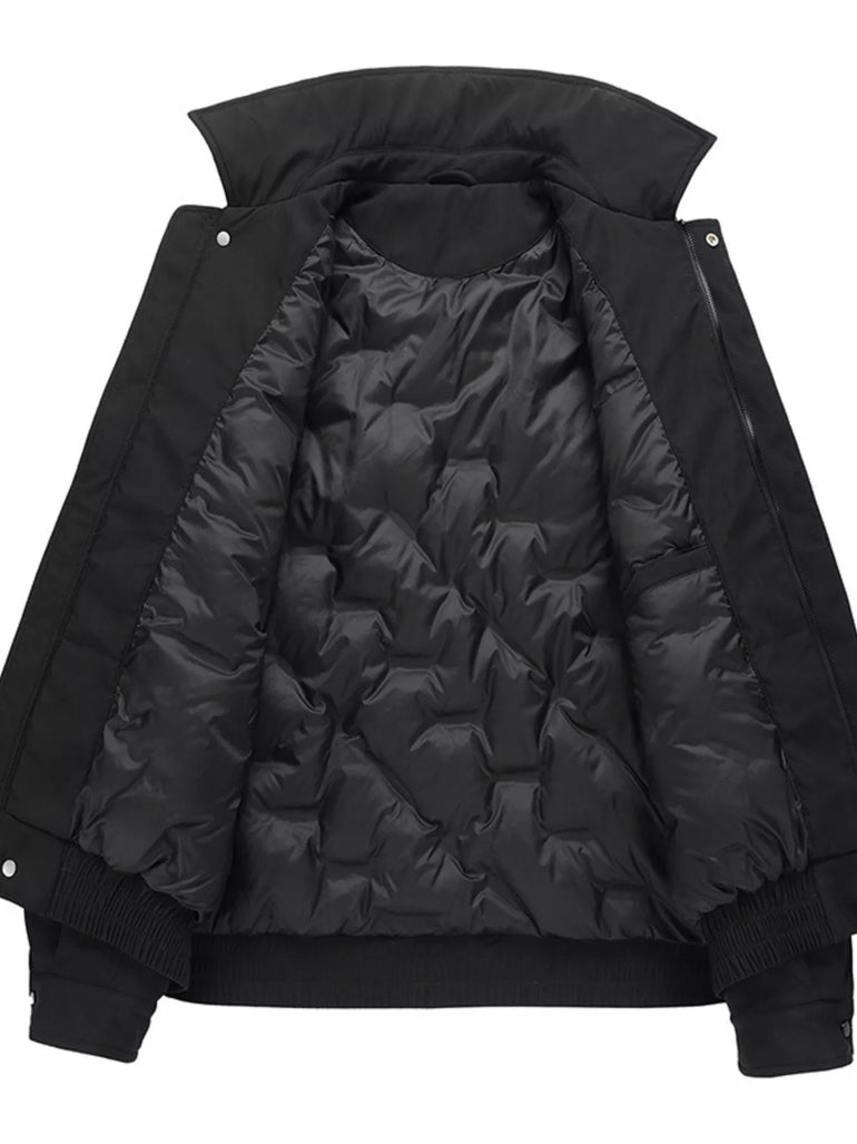 Barevici Axiom Hooded Puffer – men’s hooded padded winter jacket in black and inside liner