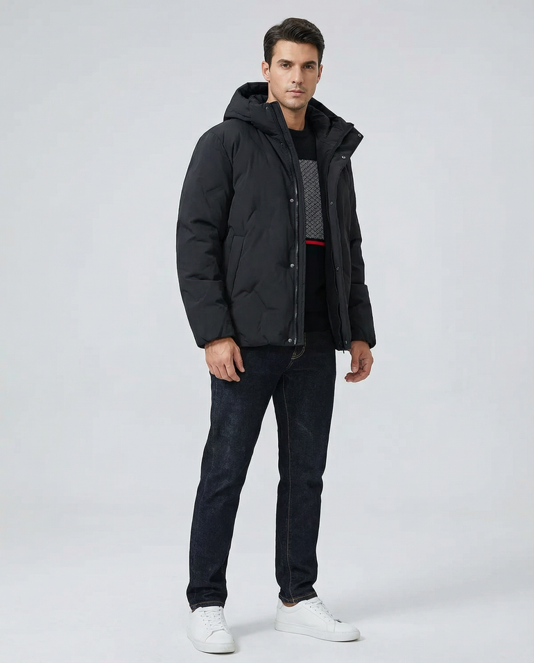 Barevici Northline Hooded Jacket men’s full size 2XL padded winter jacket on 6'1 model