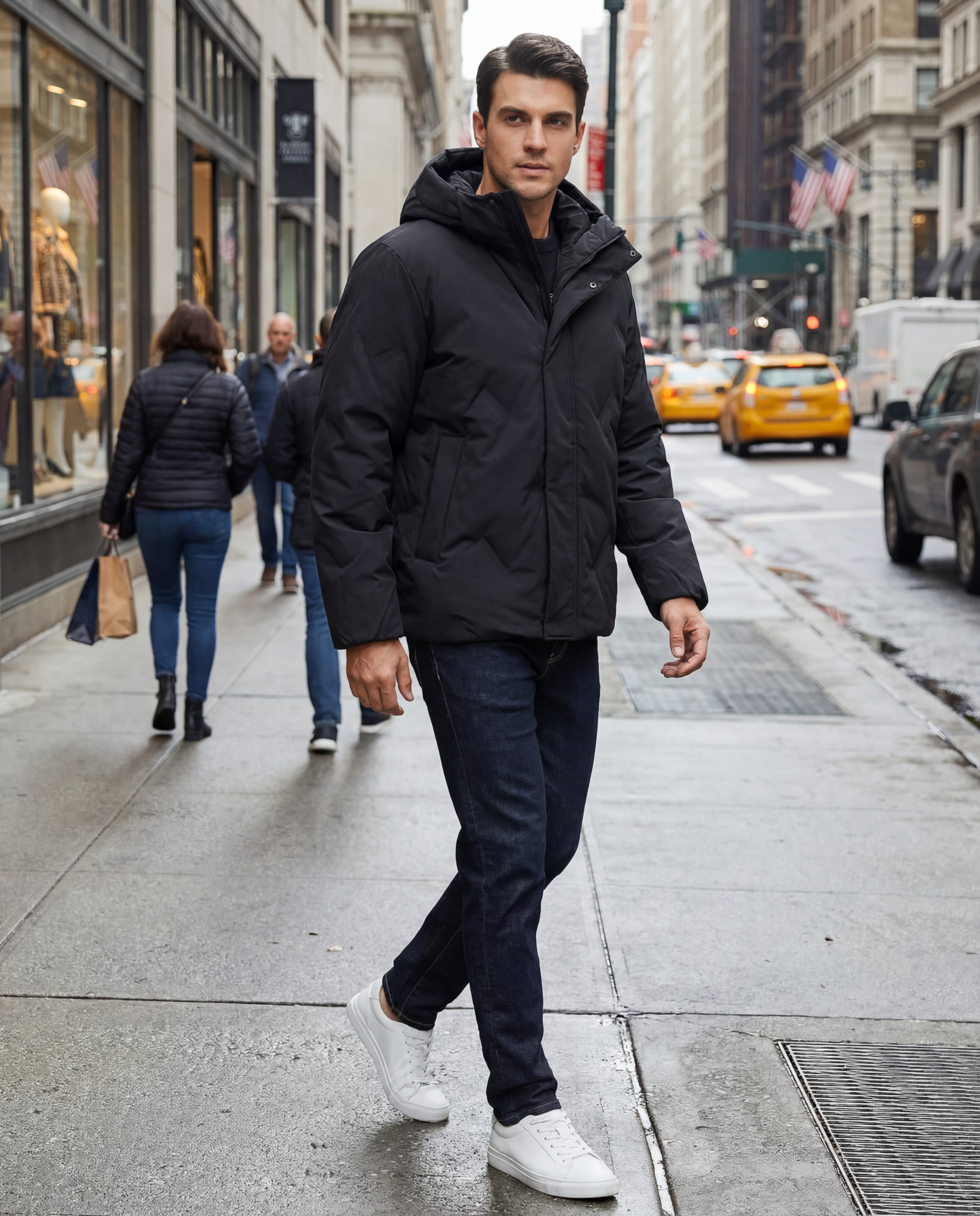 Barevici Northline Hooded Jacket men’s full size padded winter jacket 2XL on 6'1 model 