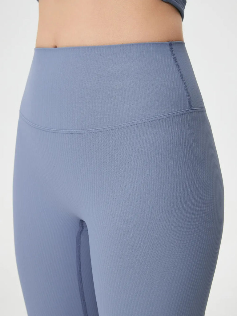 Barevici Millennia high waist leggings women’s sculpting minimalist active tights, light bue close up