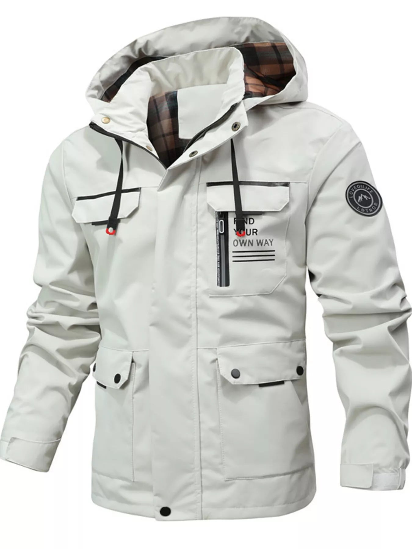 Barevici Alpine snap down puffer jacket men’s minimalist plus size winter coat white