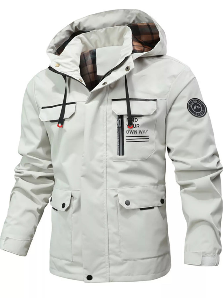 Barevici Alpine snap down puffer jacket men’s minimalist plus size winter coat white