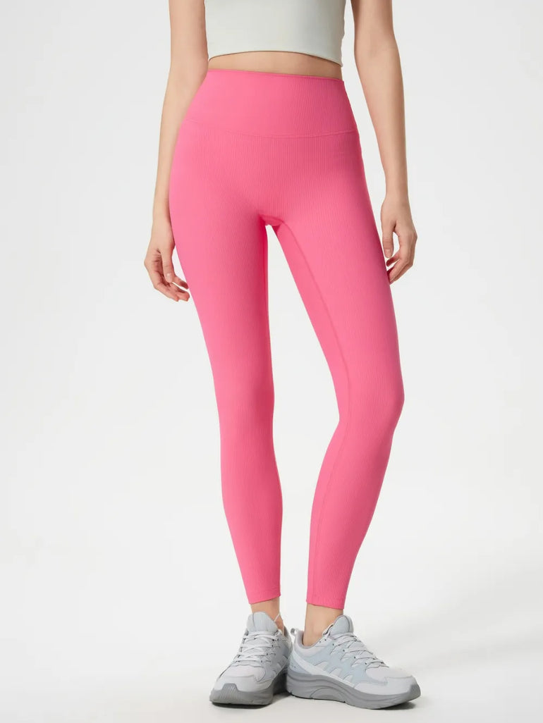 Barevici Millennia high waist leggings women’s sculpting minimalist active tights, pink front view