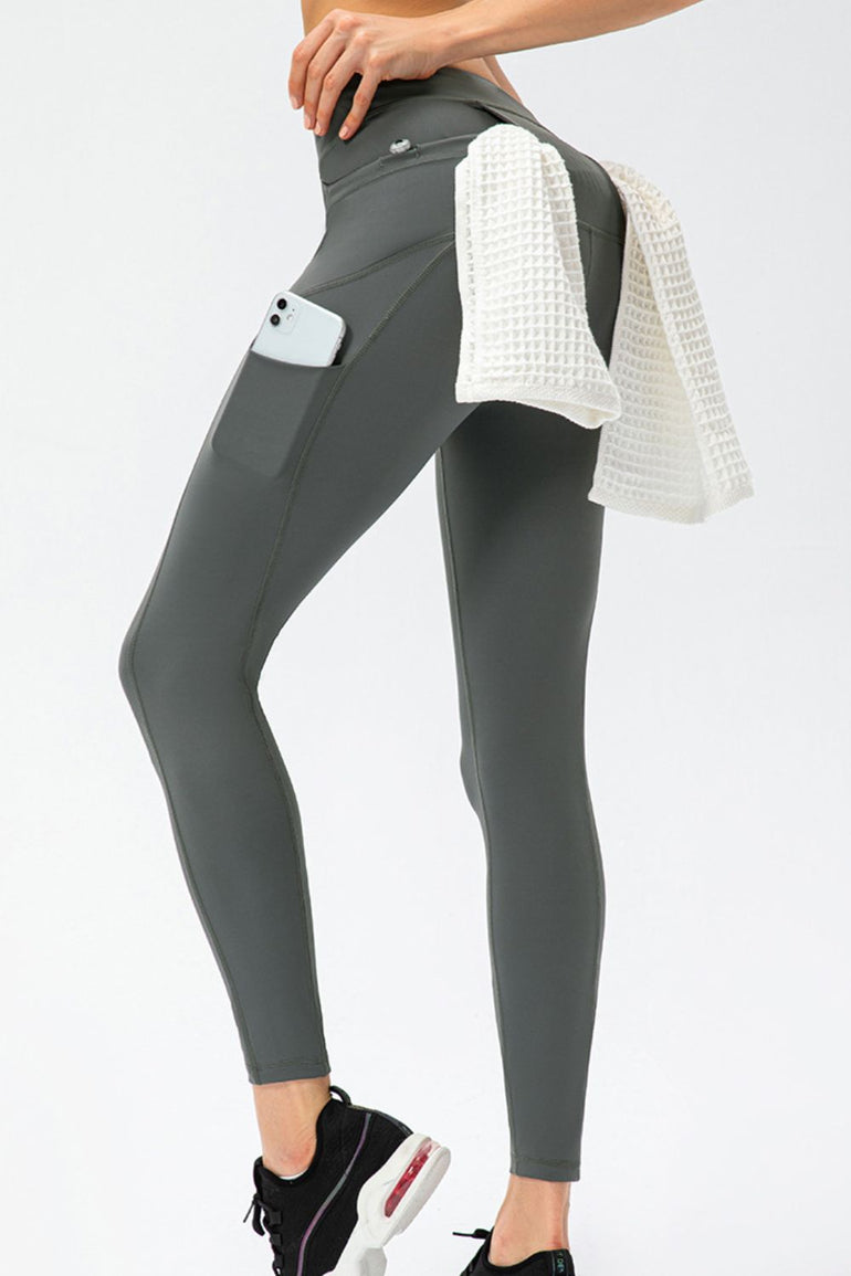 Barevici Trace pocket leggings women’s full size high waist long sports tights with side pockets in Dark Gray