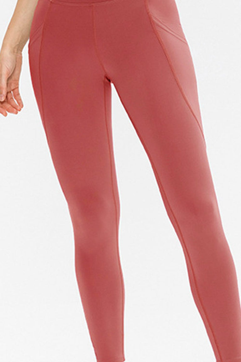 Barevici Route pocket leggings women’s slim fit active tights with side pockets in Watermelon Pink.