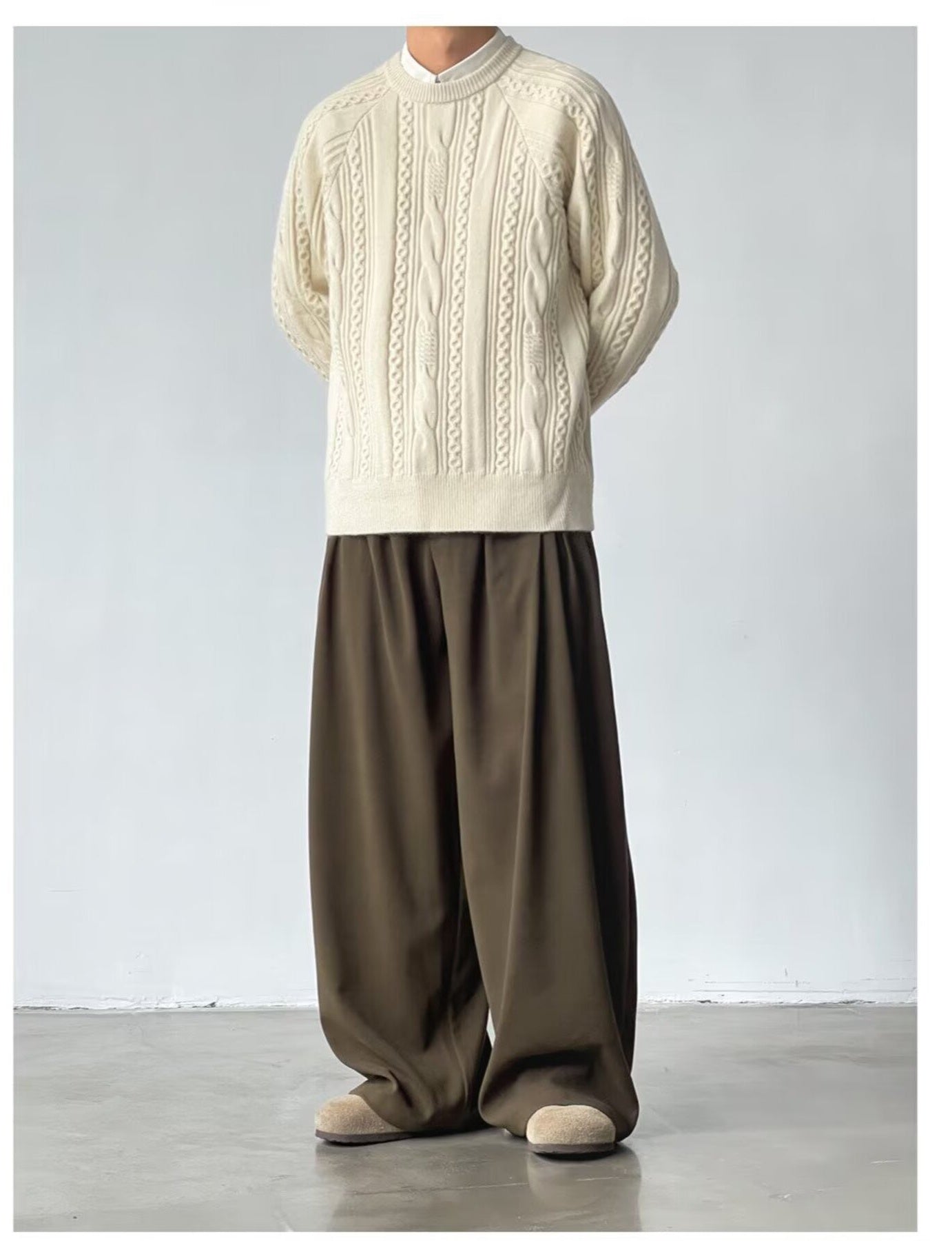 Barevici Axis wide leg pants men’s elastic waist casual trousers